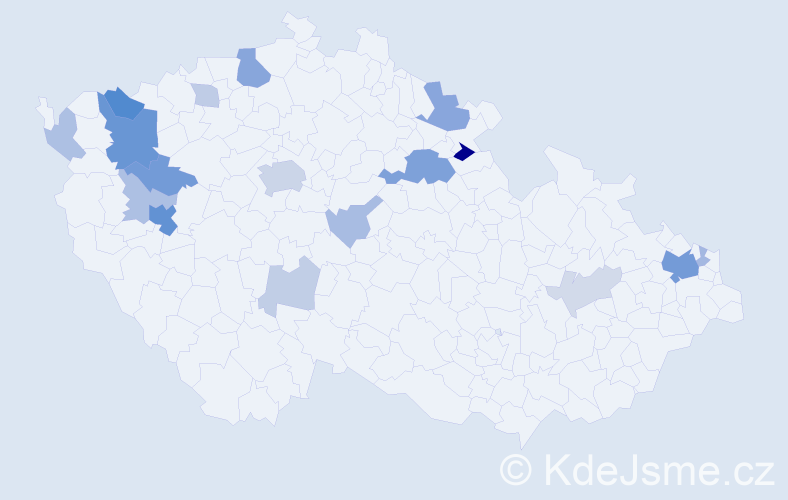 Příjmení: 'Poradová', počet výskytů 48 v celé ČR