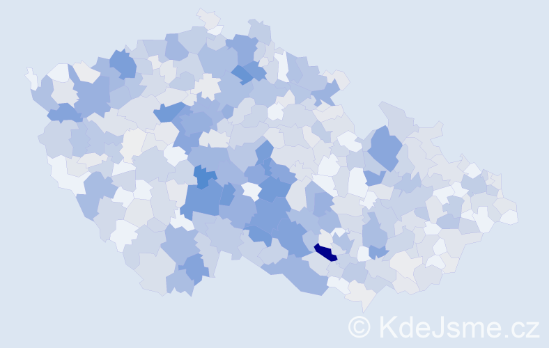 Příjmení: 'Adam', počet výskytů 2318 v celé ČR