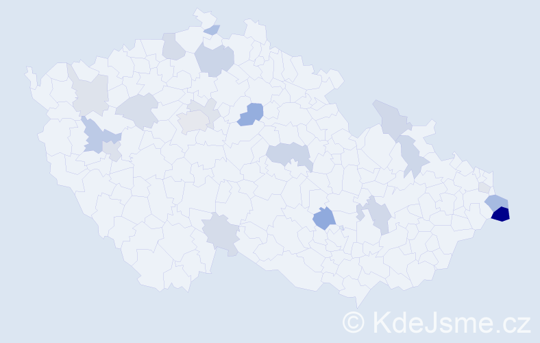 Příjmení: 'Kulik', počet výskytů 40 v celé ČR