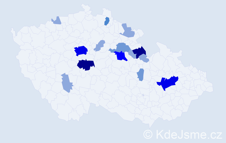 Příjmení: 'Klecová', počet výskytů 39 v celé ČR