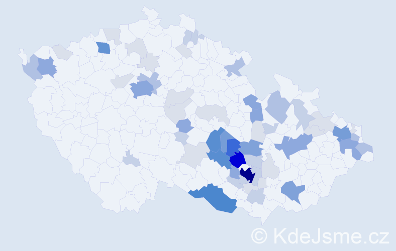 Příjmení: 'Hamřík', počet výskytů 212 v celé ČR