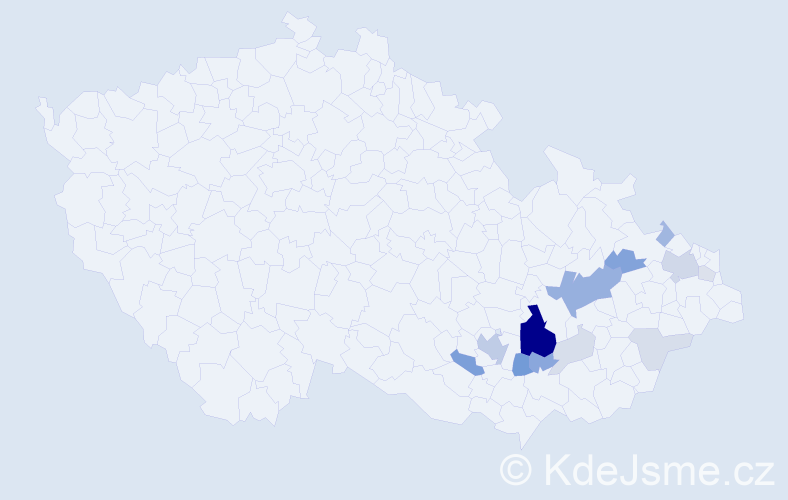 Příjmení: 'Šlimarová', počet výskytů 42 v celé ČR