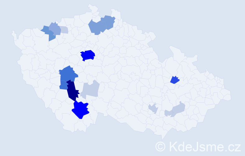 Příjmení: 'Hybrant', počet výskytů 64 v celé ČR