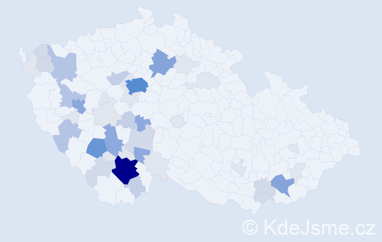 Příjmení: 'Křiváčková', počet výskytů 148 v celé ČR