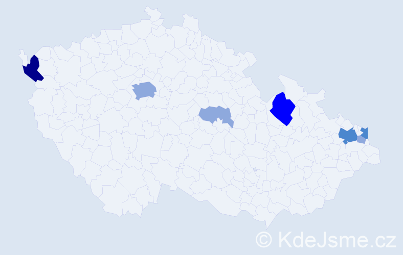 Příjmení: 'Cisarik', počet výskytů 16 v celé ČR