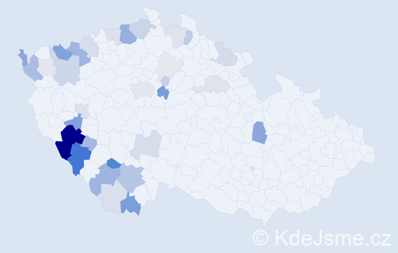 Příjmení: 'Kocum', počet výskytů 121 v celé ČR