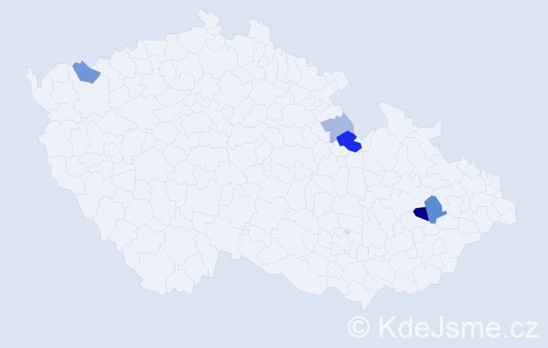Příjmení: 'Bezperát', počet výskytů 13 v celé ČR