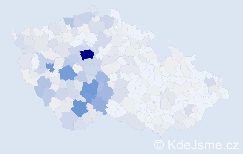 Příjmení: 'Míka', počet výskytů 1301 v celé ČR