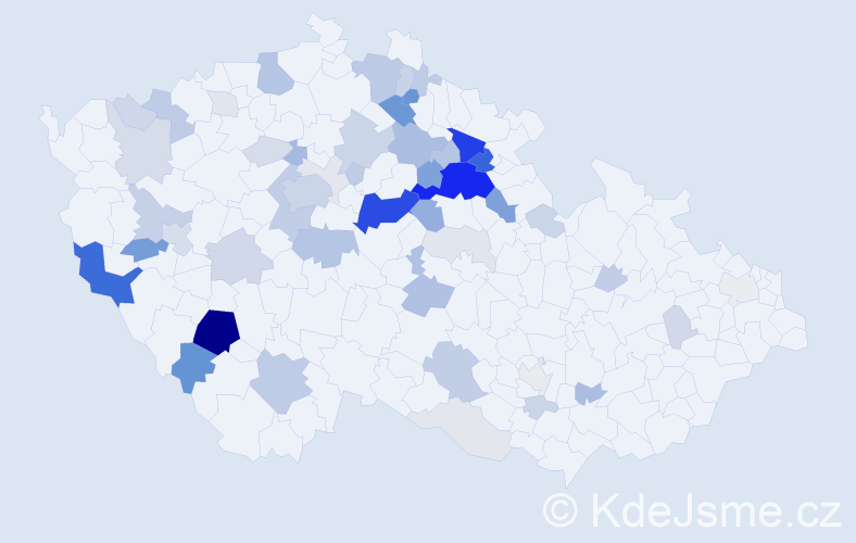 Příjmení: 'Kadečka', počet výskytů 205 v celé ČR