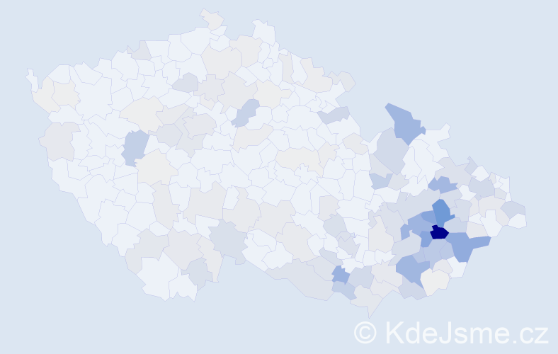 Příjmení: 'Mikulík', počet výskytů 552 v celé ČR