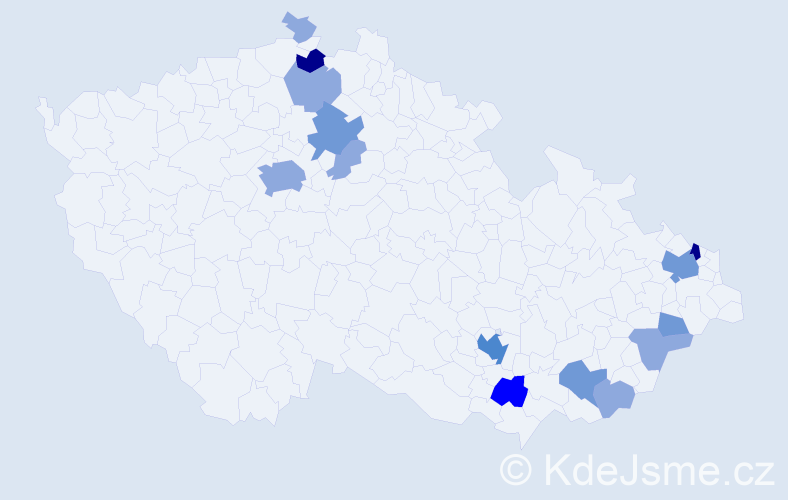 Příjmení: 'Ryl', počet výskytů 33 v celé ČR