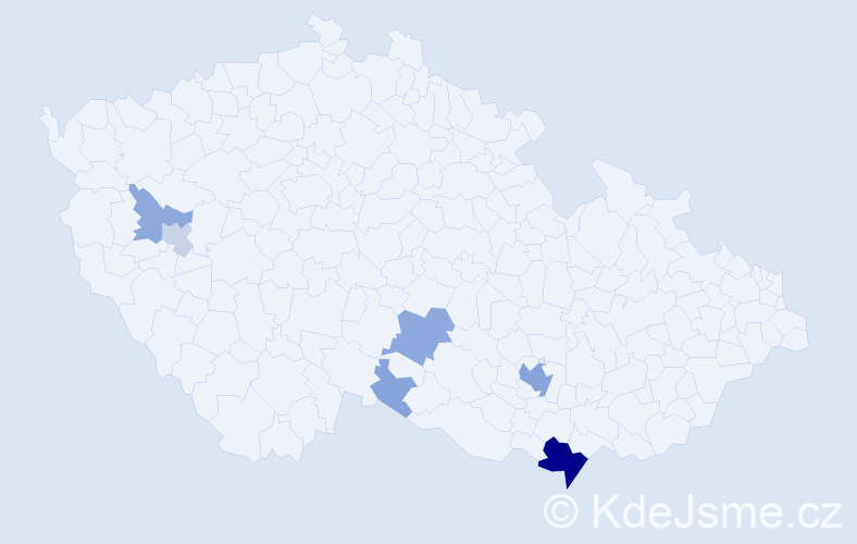 Příjmení: 'Zoderová', počet výskytů 24 v celé ČR