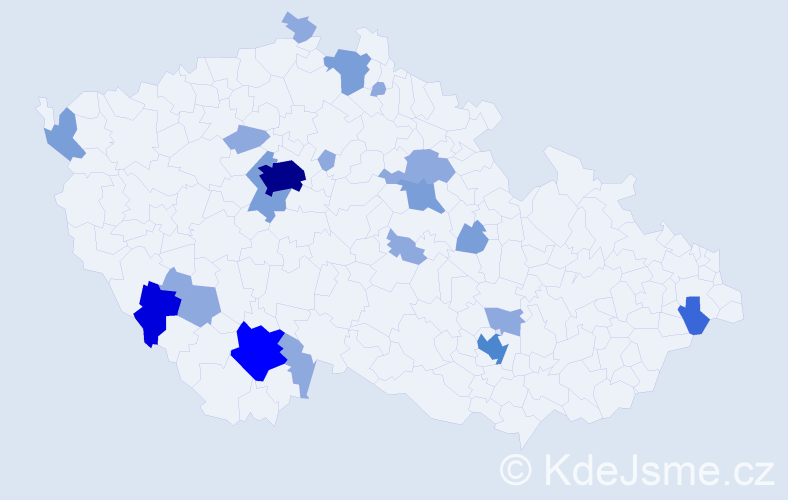 Příjmení: 'Ningerová', počet výskytů 45 v celé ČR