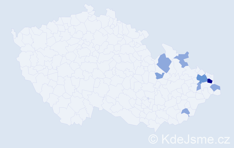 Příjmení: 'Vintrochová', počet výskytů 18 v celé ČR