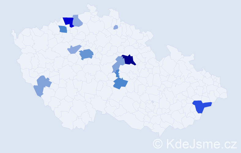 Příjmení: 'Gadžor', počet výskytů 40 v celé ČR