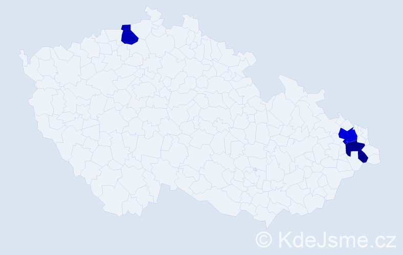 Příjmení: 'Sirýová', počet výskytů 4 v celé ČR
