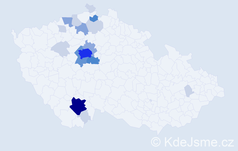 Příjmení: 'Chrdle', počet výskytů 56 v celé ČR