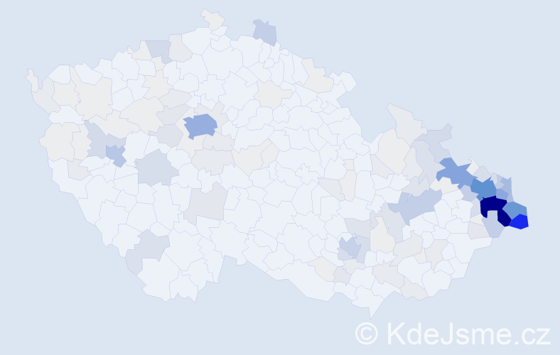 Příjmení: 'Kohutová', počet výskytů 637 v celé ČR