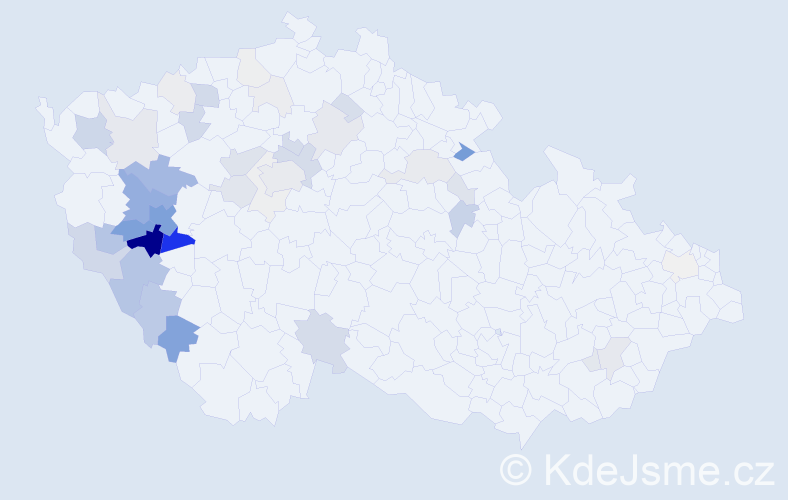 Příjmení: 'Bořík', počet výskytů 180 v celé ČR