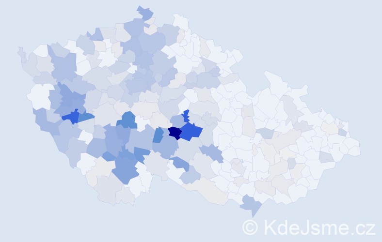 Příjmení: 'Balounová', počet výskytů 897 v celé ČR