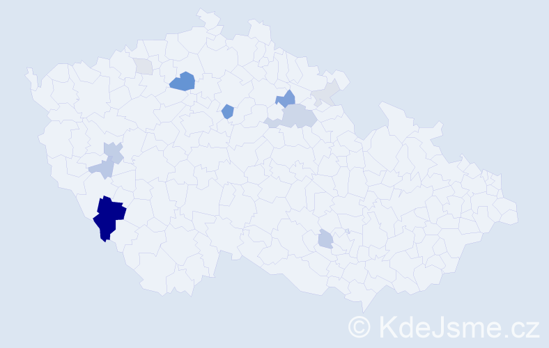 Příjmení: 'Zinkeová', počet výskytů 32 v celé ČR