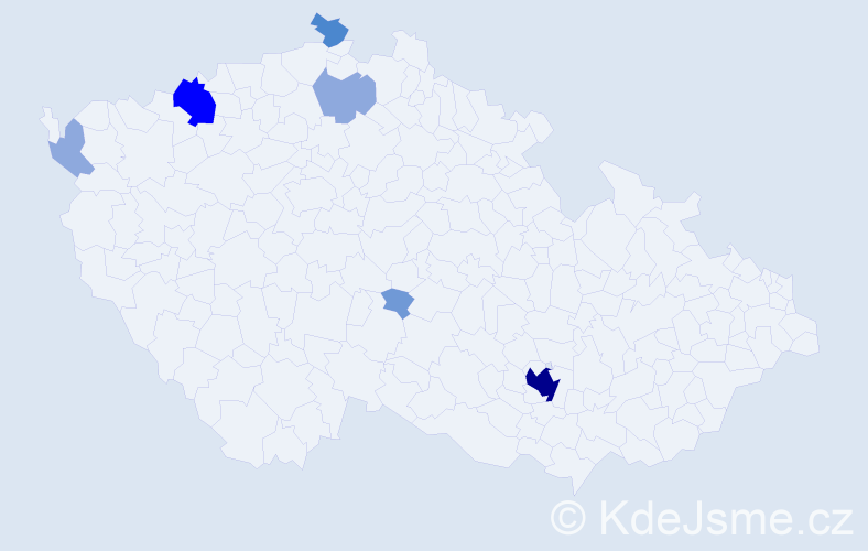 Příjmení: 'Metál', počet výskytů 17 v celé ČR
