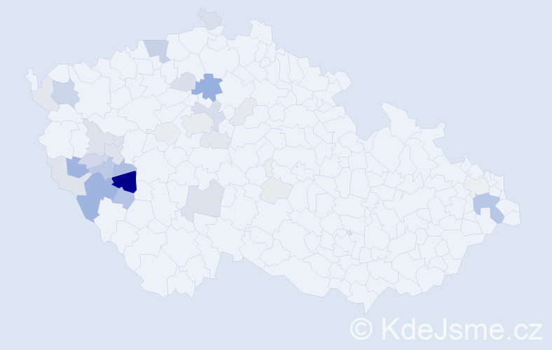 Příjmení: 'Klášterková', počet výskytů 127 v celé ČR