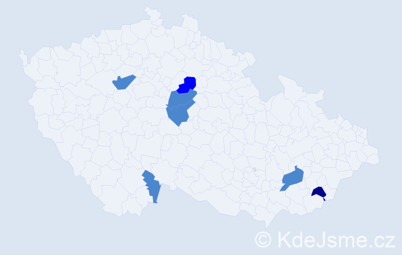 Příjmení: 'Klimák', počet výskytů 10 v celé ČR