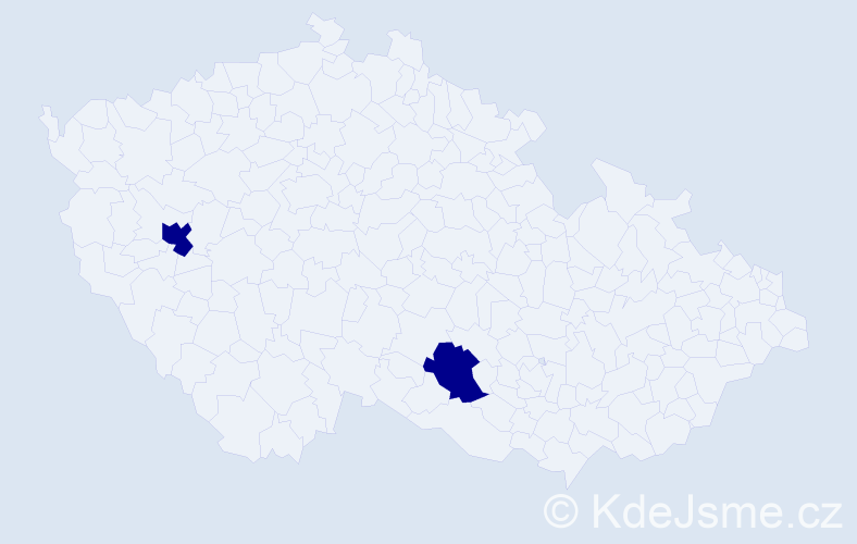 Příjmení: 'Vyletelová', počet výskytů 4 v celé ČR