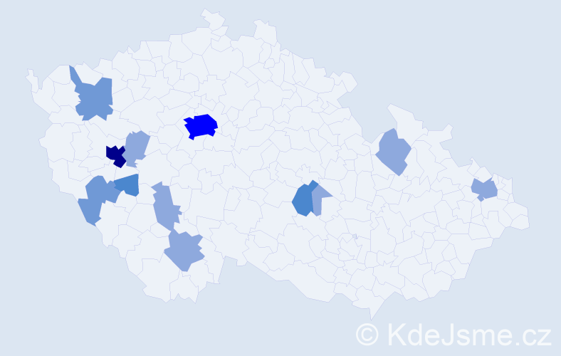 Příjmení: 'Apolínová', počet výskytů 36 v celé ČR