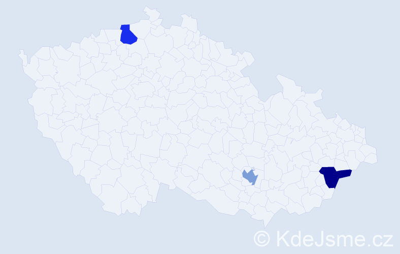Příjmení: 'Sawická', počet výskytů 3 v celé ČR