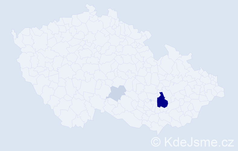 Příjmení: 'Čekiová', počet výskytů 9 v celé ČR
