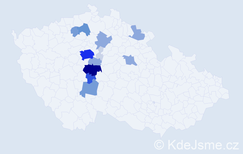 Příjmení: 'Čichovský', počet výskytů 53 v celé ČR