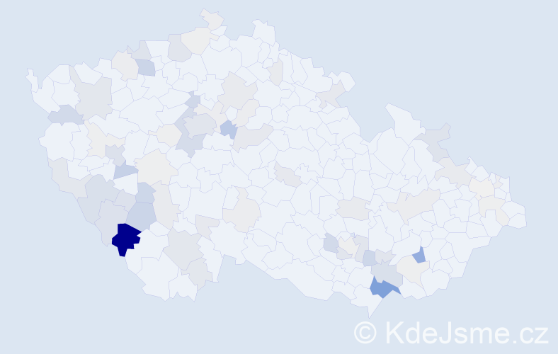 Příjmení: 'Kramlová', počet výskytů 269 v celé ČR