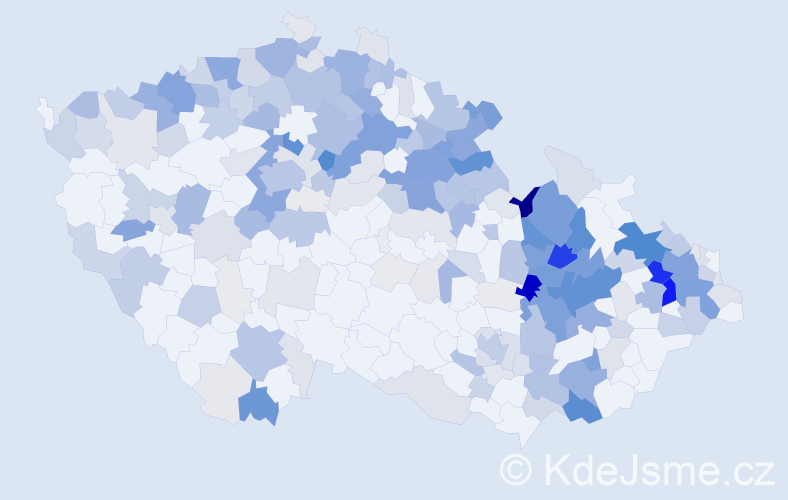 Příjmení: 'Bittner', počet výskytů 1000 v celé ČR