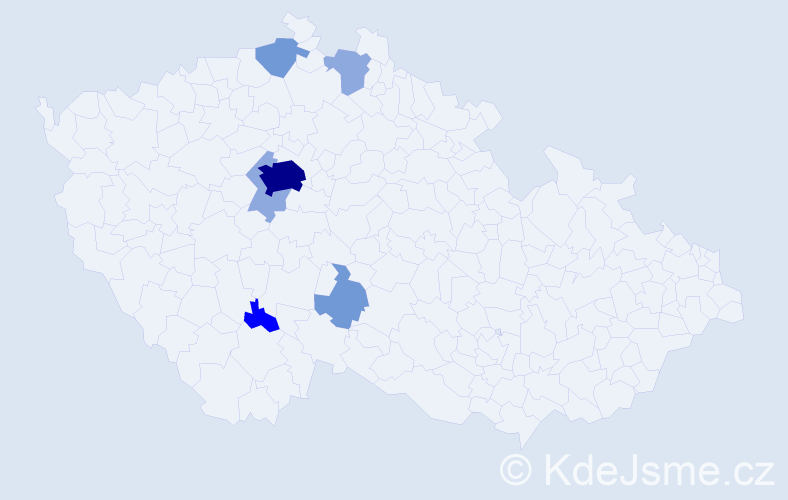 Příjmení: 'Dobal', počet výskytů 16 v celé ČR