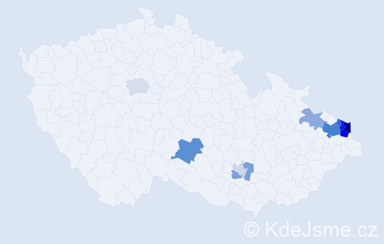 Příjmení: 'Morská', počet výskytů 24 v celé ČR