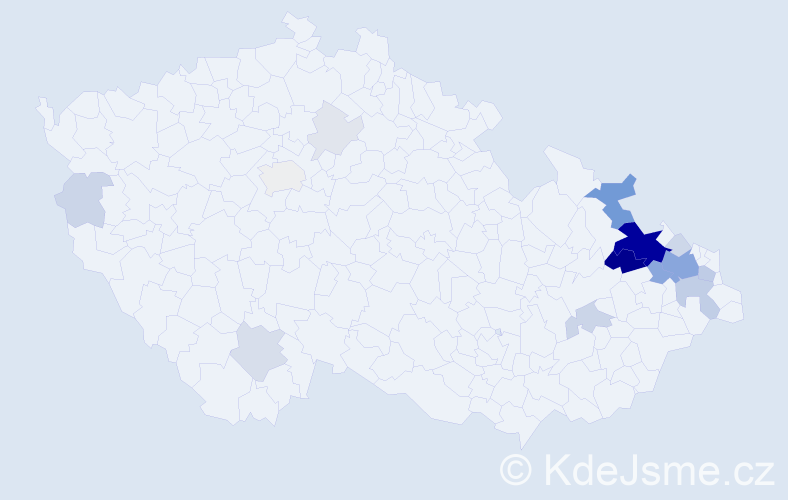 Příjmení: 'Prusek', počet výskytů 72 v celé ČR