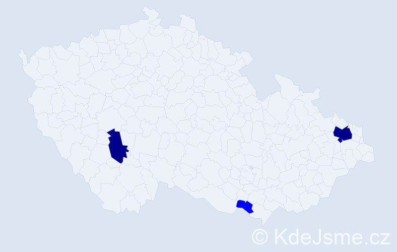 Příjmení: 'Vyhnátová', počet výskytů 5 v celé ČR