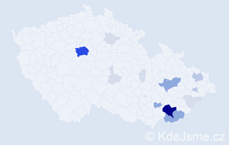 Příjmení: 'Machynková', počet výskytů 51 v celé ČR