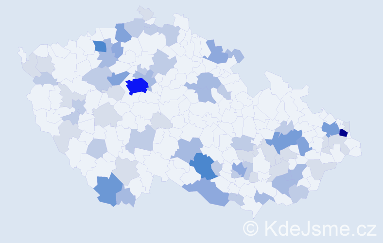 Příjmení: 'Križan', počet výskytů 196 v celé ČR