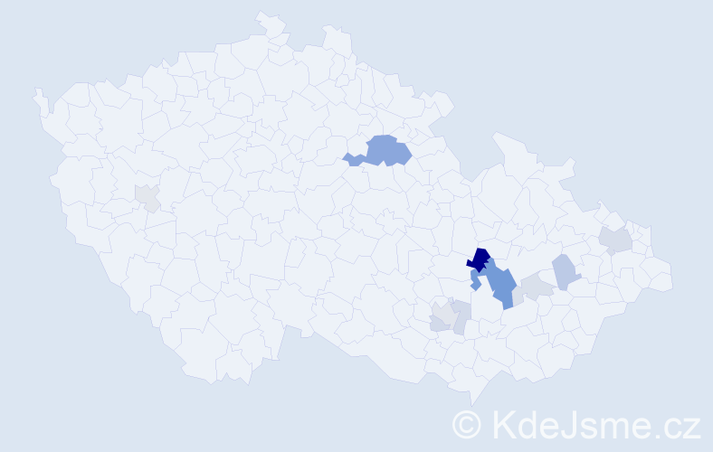 Příjmení: 'Čépe', počet výskytů 25 v celé ČR