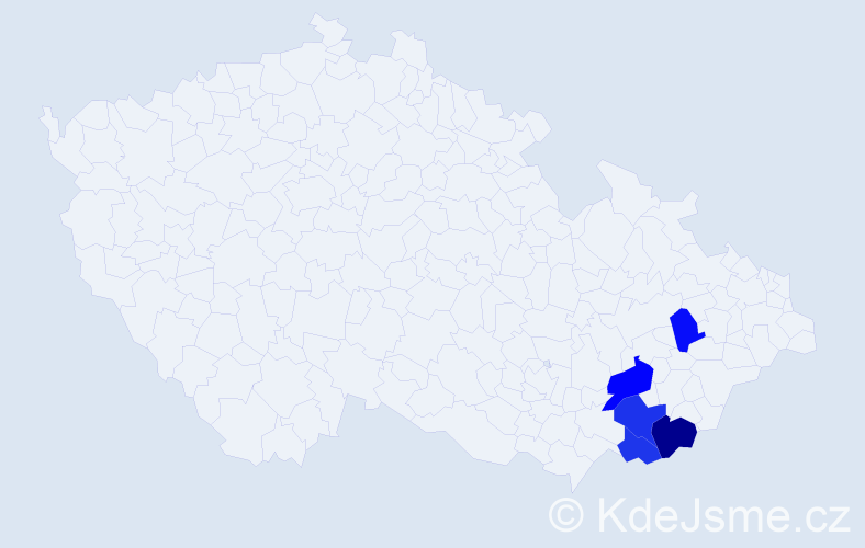 Příjmení: 'Gavalová', počet výskytů 8 v celé ČR