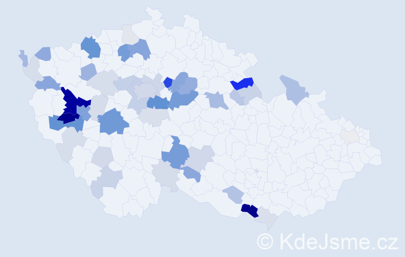 Příjmení: 'Kopejtková', počet výskytů 165 v celé ČR