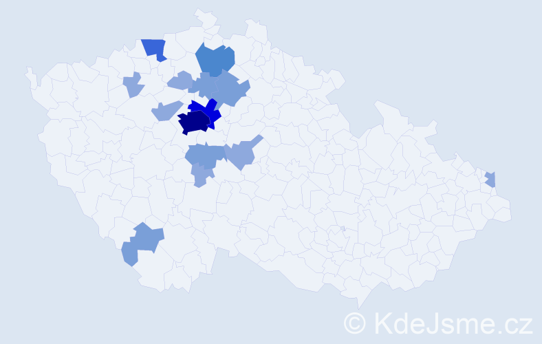 Příjmení: 'Pavlič', počet výskytů 34 v celé ČR