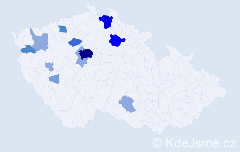 Příjmení: 'Kabelák', počet výskytů 34 v celé ČR