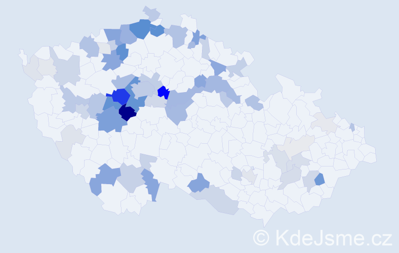 Příjmení: 'Klimt', počet výskytů 288 v celé ČR