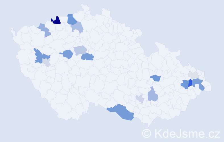 Příjmení: 'Pekar', počet výskytů 43 v celé ČR