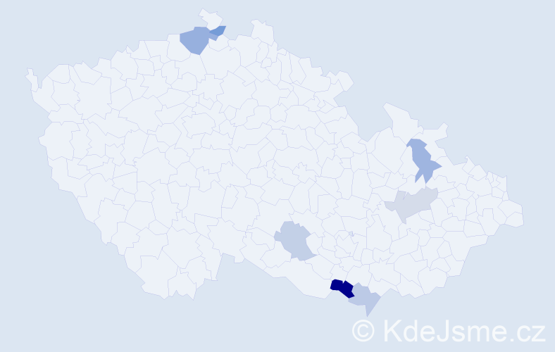 Příjmení: 'Kyler', počet výskytů 10 v celé ČR