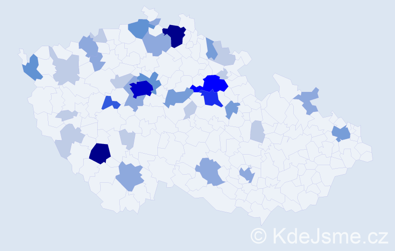 Příjmení: 'Pilnáček', počet výskytů 102 v celé ČR